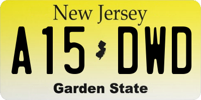 NJ license plate A15DWD