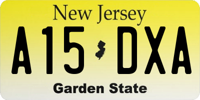 NJ license plate A15DXA