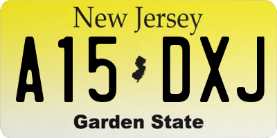 NJ license plate A15DXJ