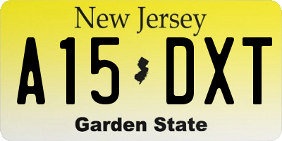 NJ license plate A15DXT