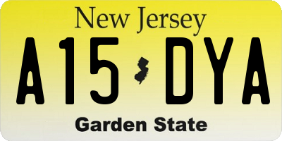 NJ license plate A15DYA