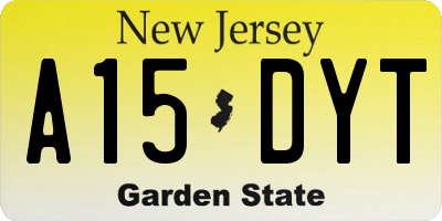 NJ license plate A15DYT