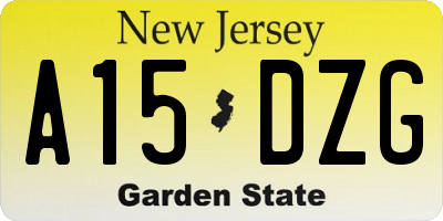 NJ license plate A15DZG