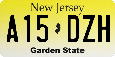 NJ license plate A15DZH
