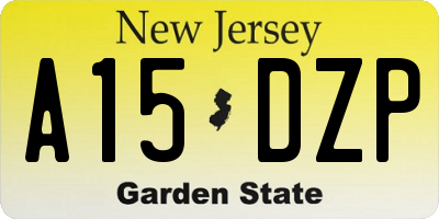 NJ license plate A15DZP