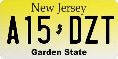 NJ license plate A15DZT