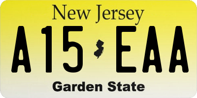NJ license plate A15EAA