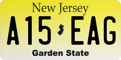NJ license plate A15EAG