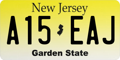 NJ license plate A15EAJ