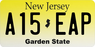NJ license plate A15EAP