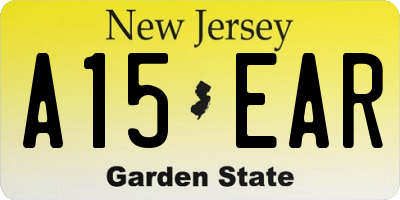NJ license plate A15EAR