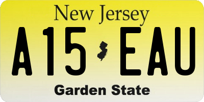 NJ license plate A15EAU