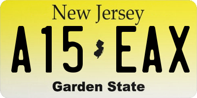 NJ license plate A15EAX