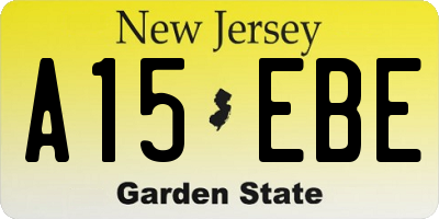 NJ license plate A15EBE