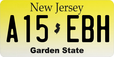 NJ license plate A15EBH