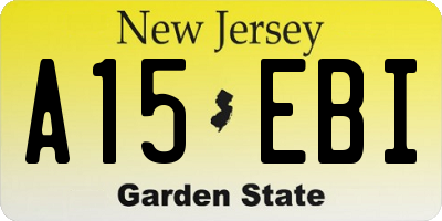 NJ license plate A15EBI