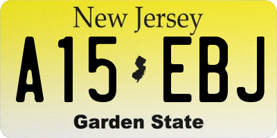 NJ license plate A15EBJ