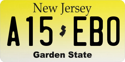 NJ license plate A15EBO