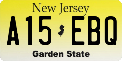 NJ license plate A15EBQ