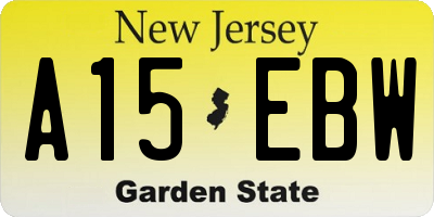 NJ license plate A15EBW