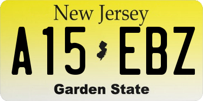 NJ license plate A15EBZ