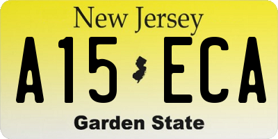 NJ license plate A15ECA
