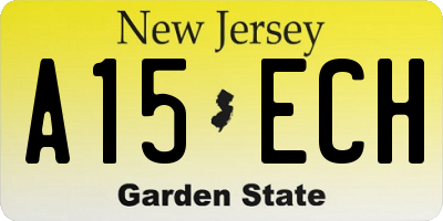 NJ license plate A15ECH