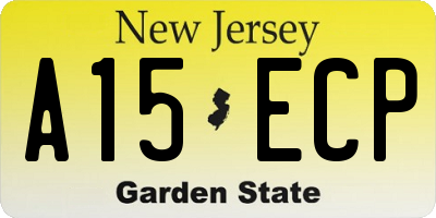 NJ license plate A15ECP