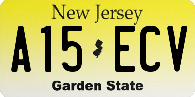 NJ license plate A15ECV