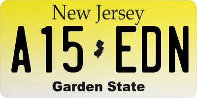 NJ license plate A15EDN