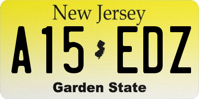 NJ license plate A15EDZ