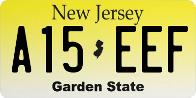 NJ license plate A15EEF