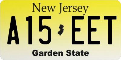 NJ license plate A15EET