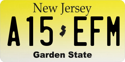 NJ license plate A15EFM