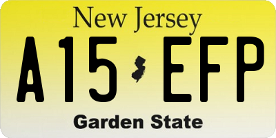 NJ license plate A15EFP