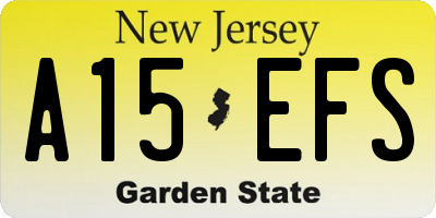 NJ license plate A15EFS