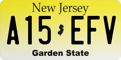 NJ license plate A15EFV