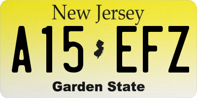 NJ license plate A15EFZ