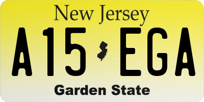 NJ license plate A15EGA