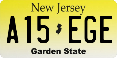 NJ license plate A15EGE