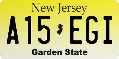 NJ license plate A15EGI