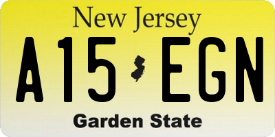 NJ license plate A15EGN