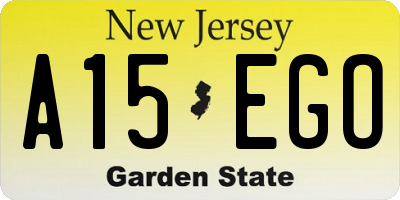 NJ license plate A15EGO
