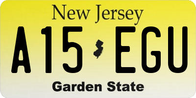 NJ license plate A15EGU