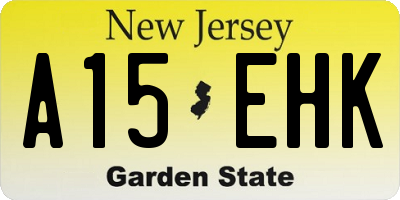 NJ license plate A15EHK