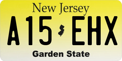 NJ license plate A15EHX