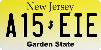 NJ license plate A15EIE