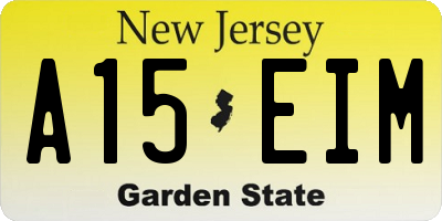 NJ license plate A15EIM