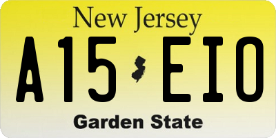 NJ license plate A15EIO