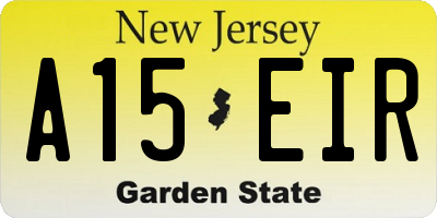 NJ license plate A15EIR